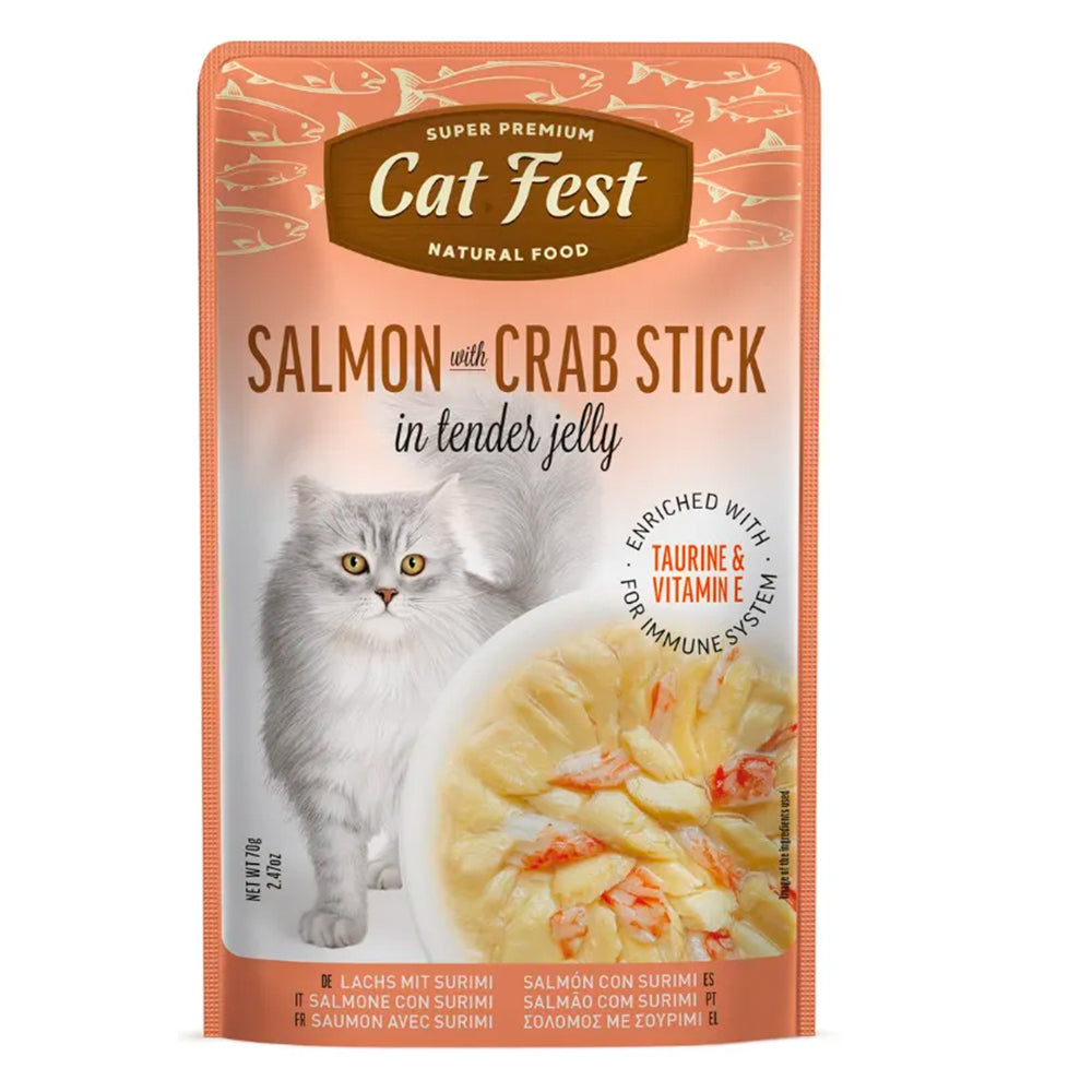 Cat Fest Filete De Salmon Con Palitos De Cangrejo 70Gr