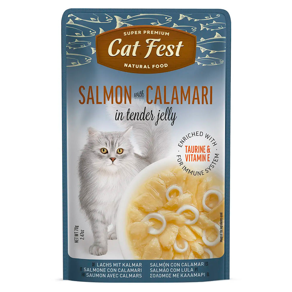 Cat Fest Filetes De Salmon Con Calamar 70 Gr