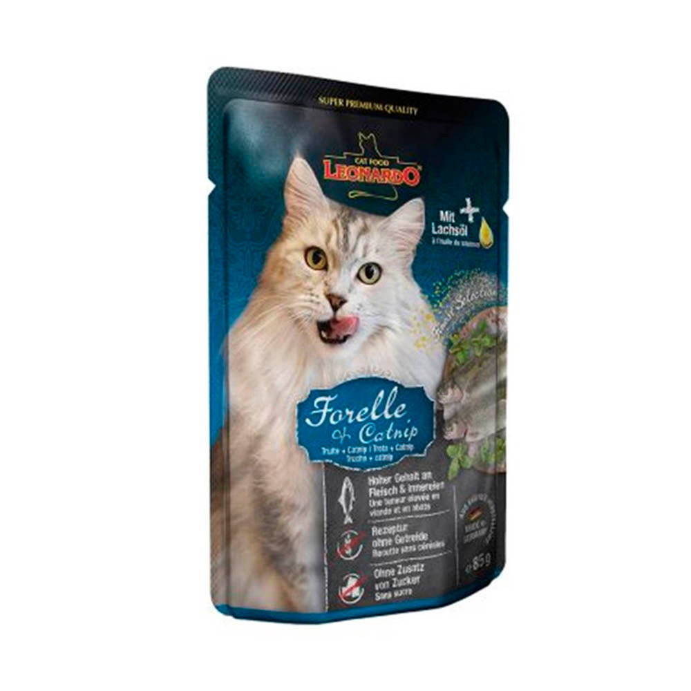 Sachet Leonardo Trucha y Catnip 85 Grs