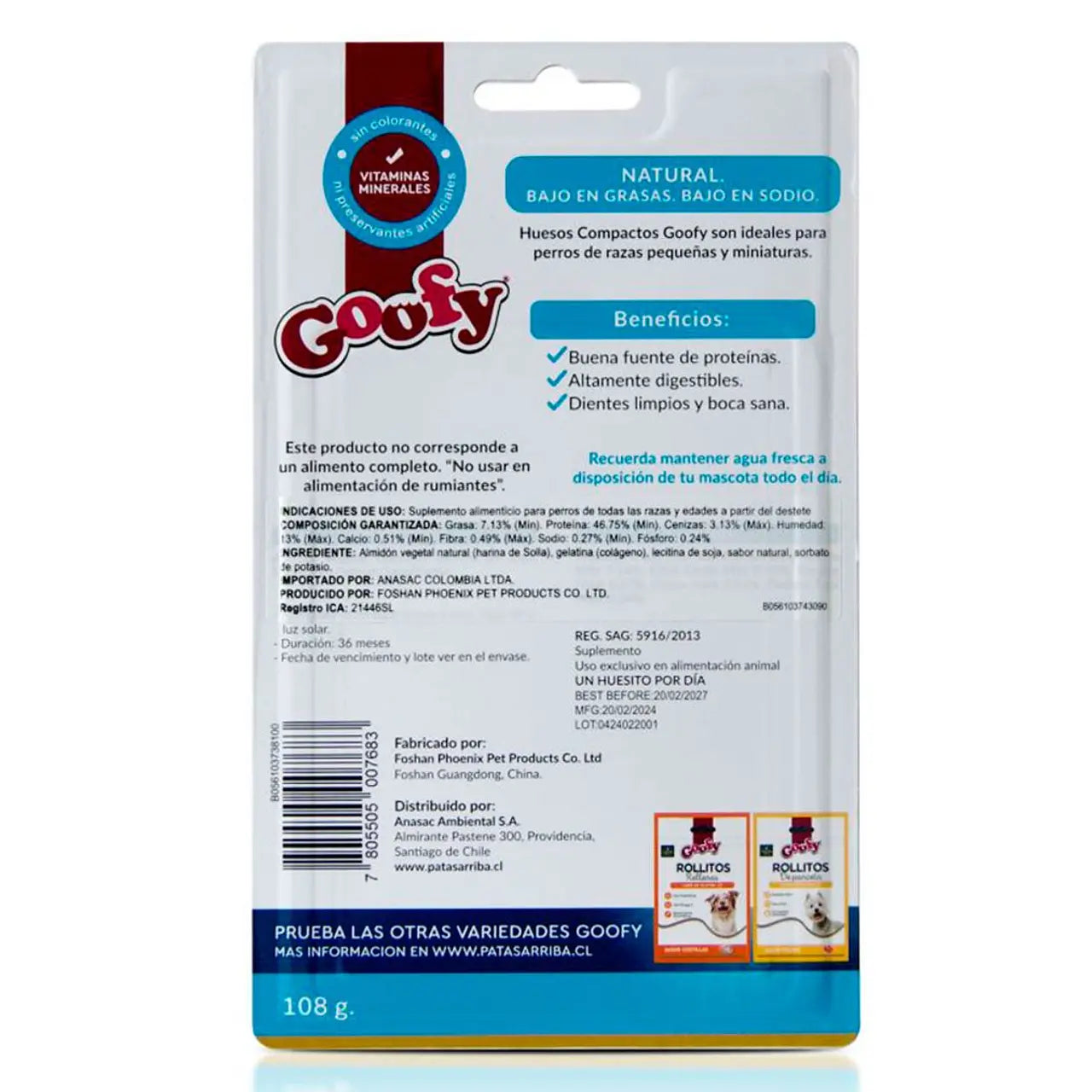 Goofy hueso compacto blister 6 unidades (rza pequeña)