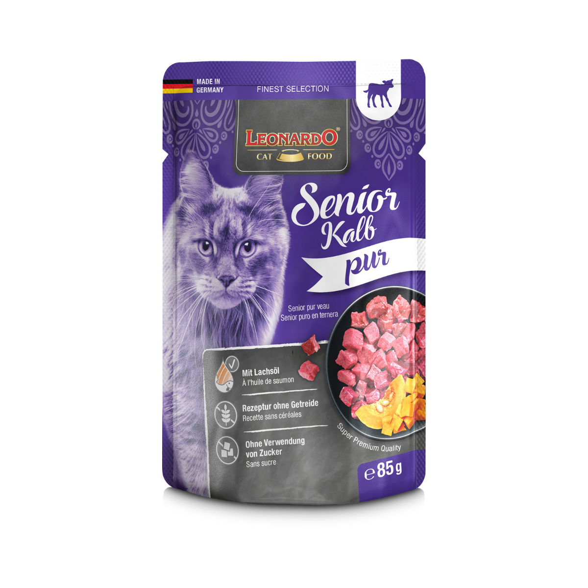 SACHET LEONARDO SENIOR PURO EN TERNERA 85 GR