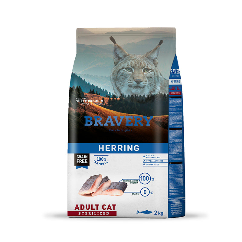 Bravery Gatos Adultos Herring Sterilizado 2 Kg