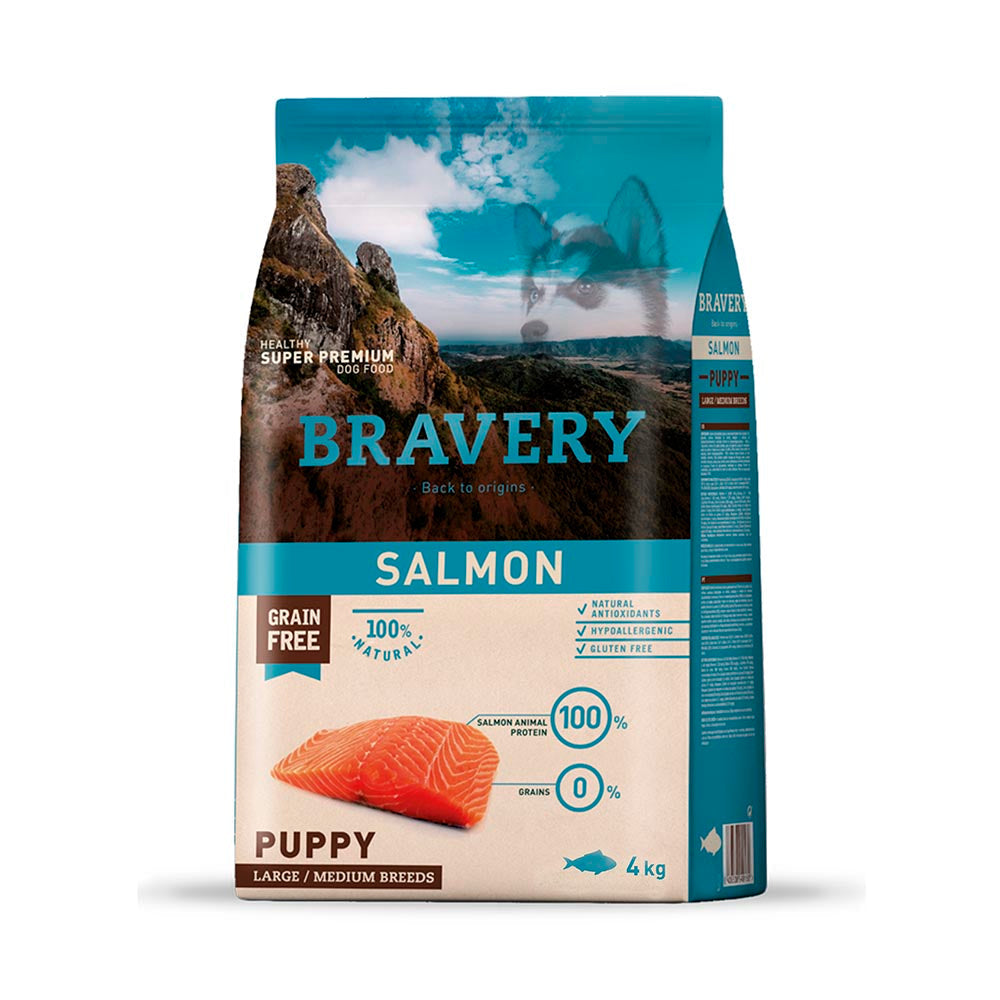 Bravery Puppy Salmon Med/Large 4 Kg