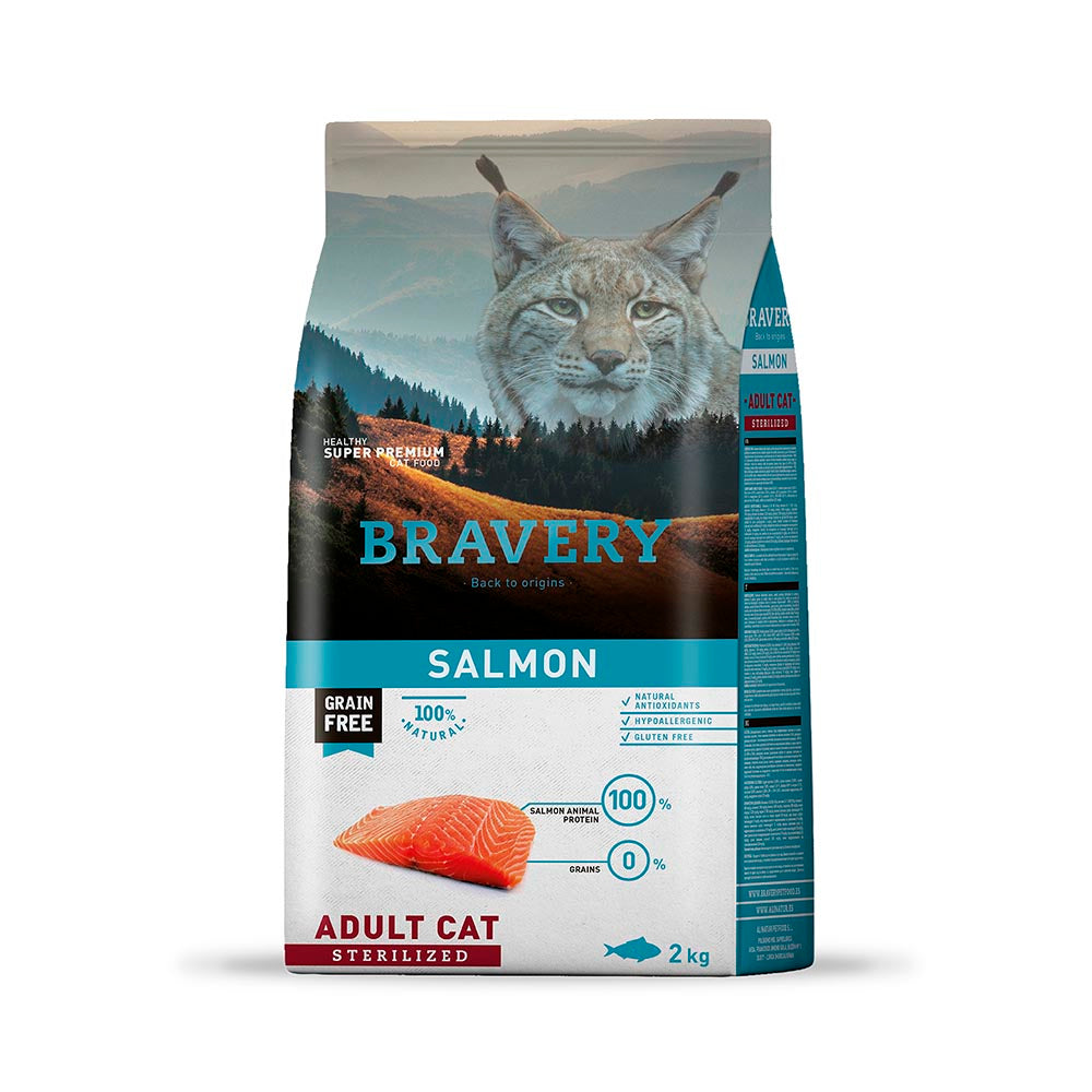 Bravery Gatos Adultos Salmon Sterilizad 2 Kg