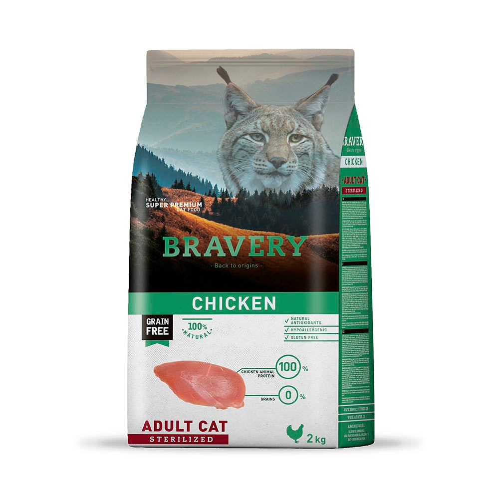 Bravery Gatos Adultos Chicken Sterilizado 2 Kg