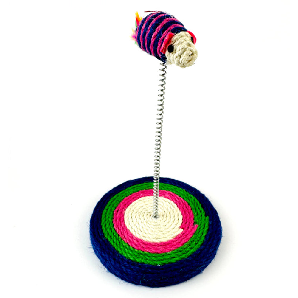 Mini Rascador De Sisal Con Raton Con Resorte Wps146