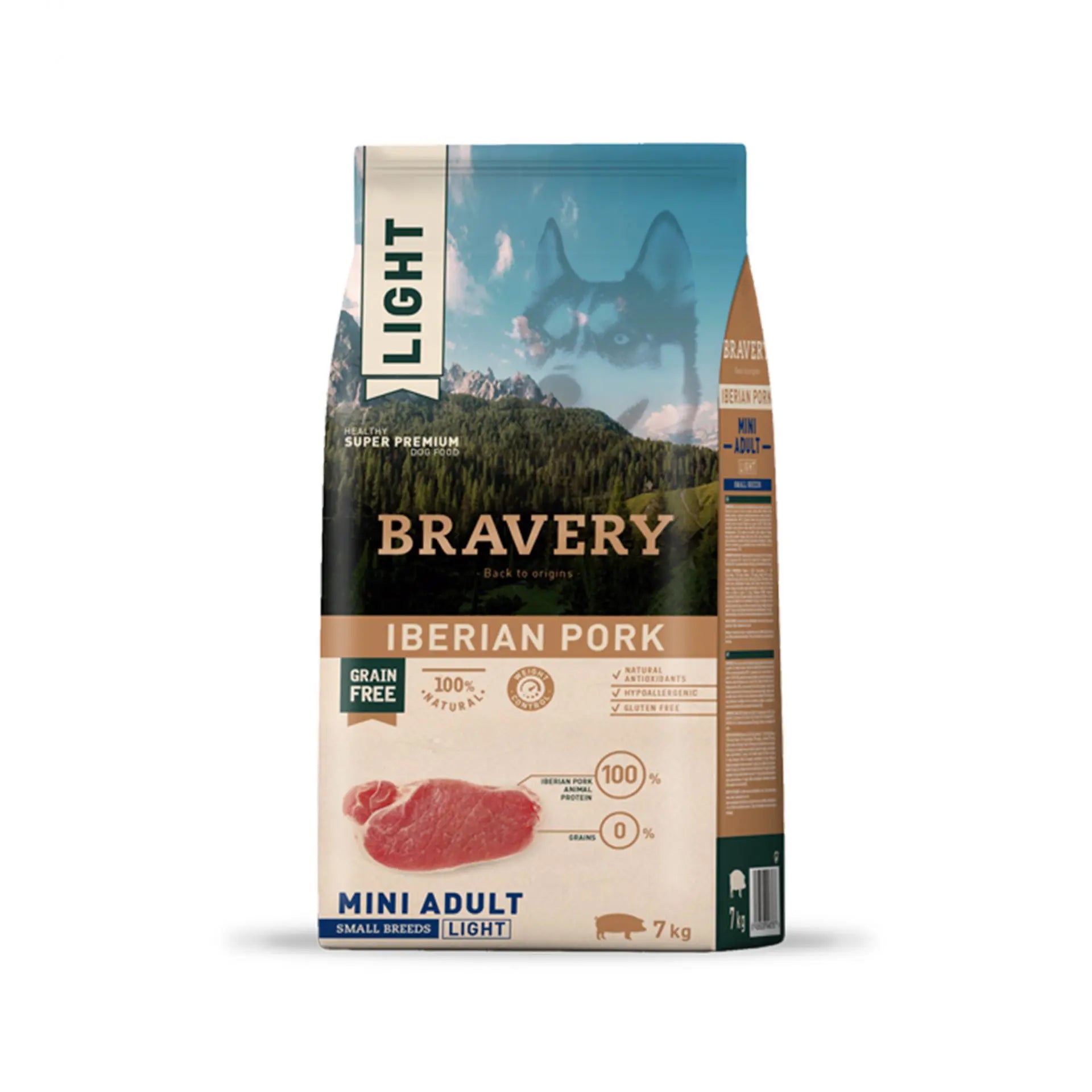 BRAVERY ADULTO LIGHT IBERIAN PORK SMALL 7 KG
