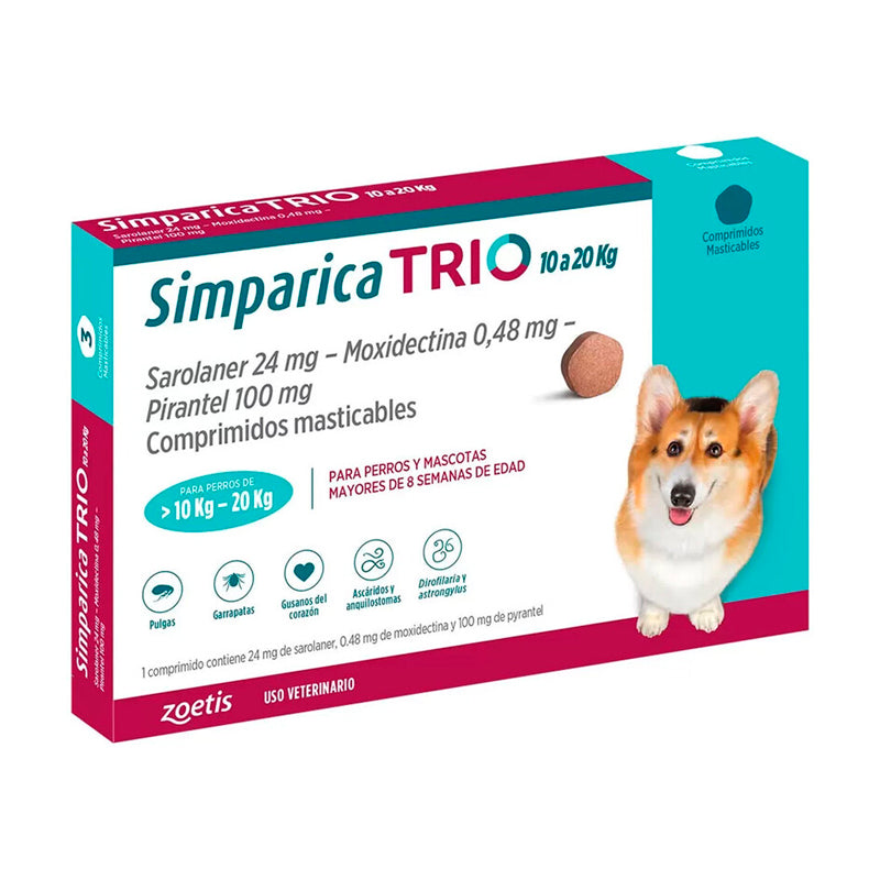 Simparica Trio 10-20 Kg X 3 Comp