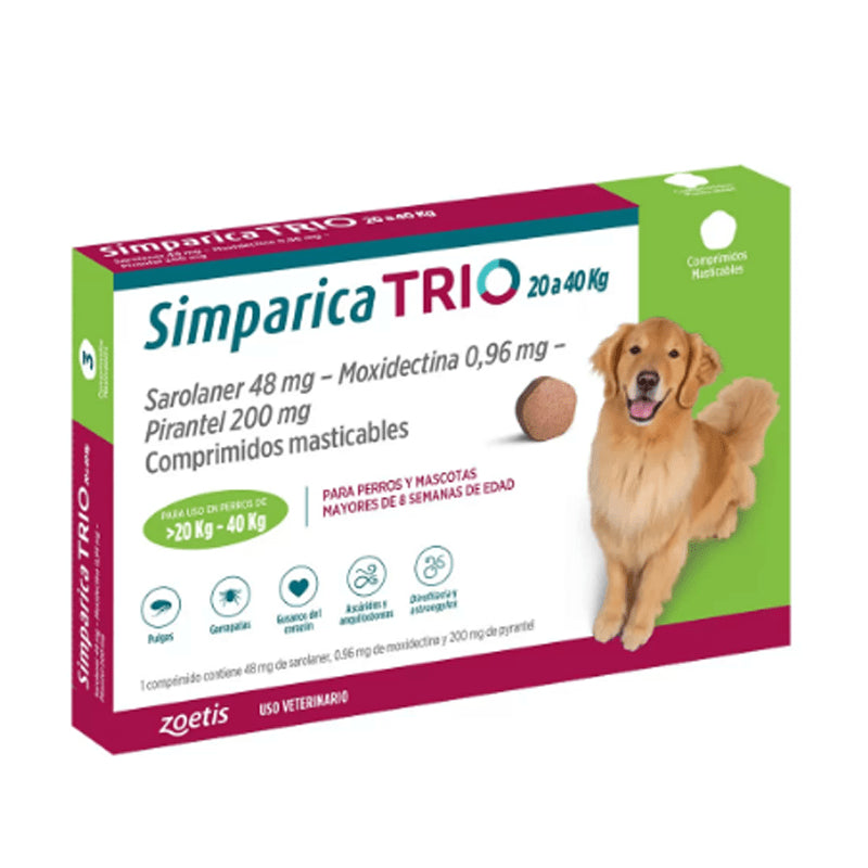 Simparica Trio 20-40 Kg X 3 Comp