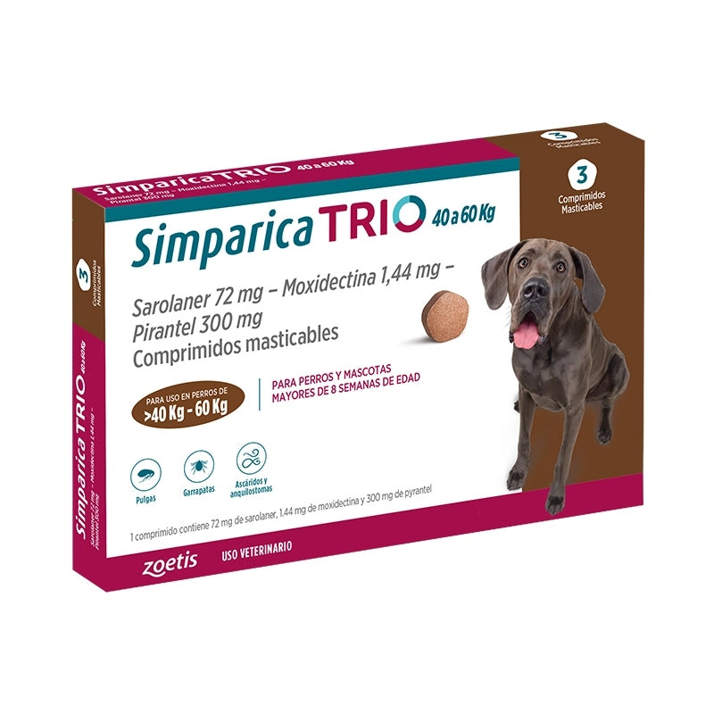 Simparica Trio 40-60 Kg X 3 Comprimidos