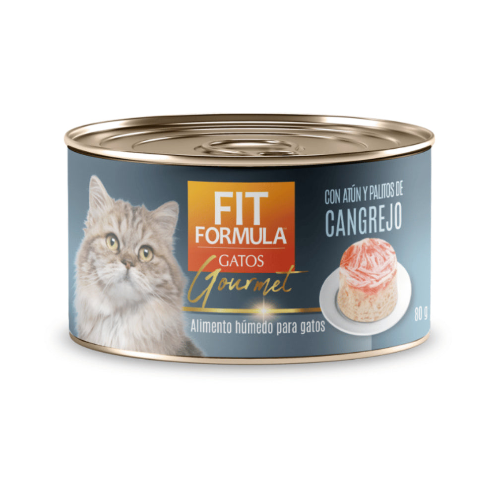 Lata Fit Gatos Atun y Palitos De Cangrejo 80 Gr
