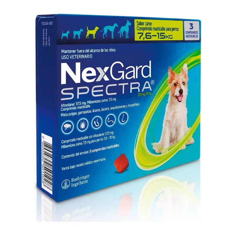 Nexgard Spectra Caja 3 Unid 7.6-15 Kg