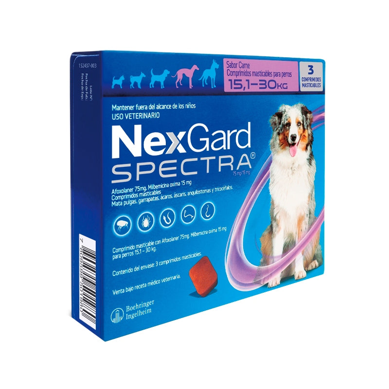 Nexgard Spectra Caja 3 Unid 15.1-30 Kg