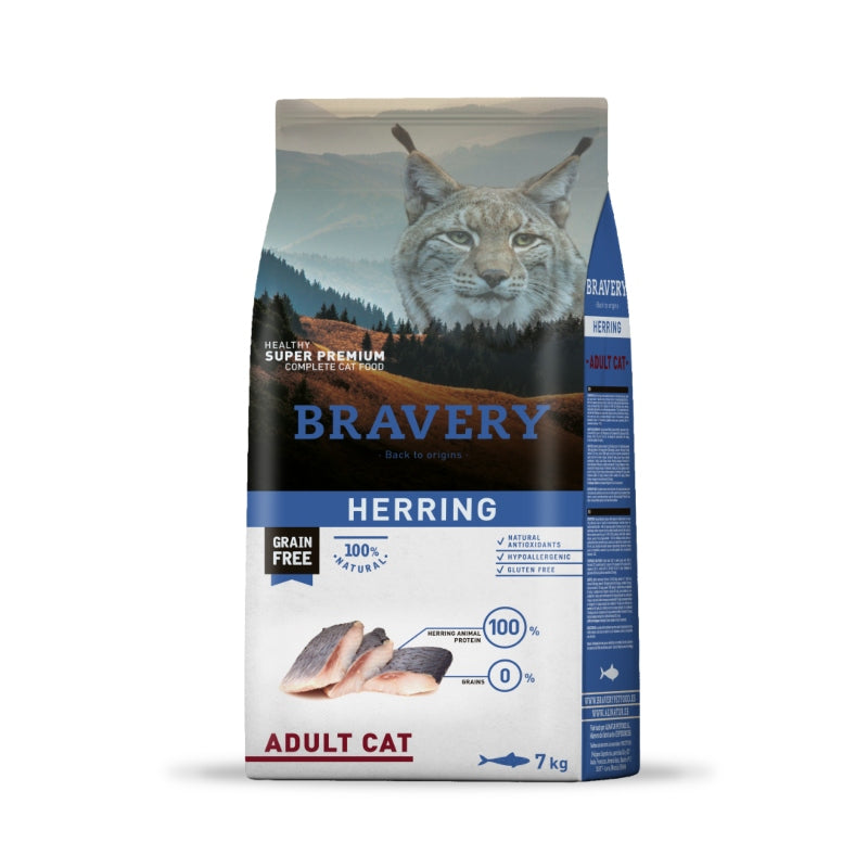 Bravery Gatos Adultos Herring 7 Kg