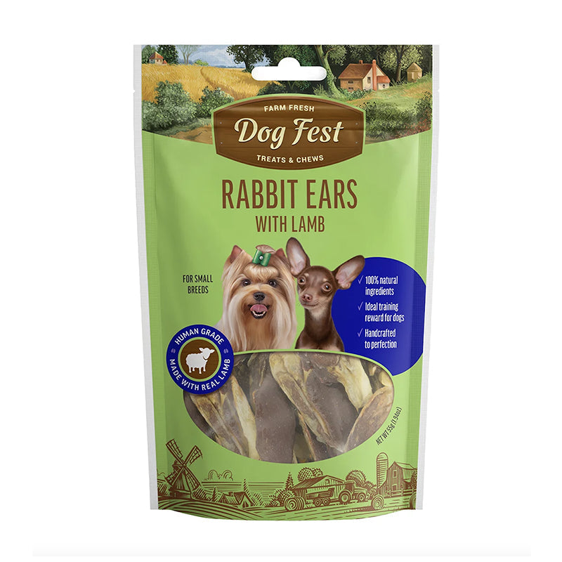 Dog Fest Orejas De Conejo Con Cordero 55 Gr