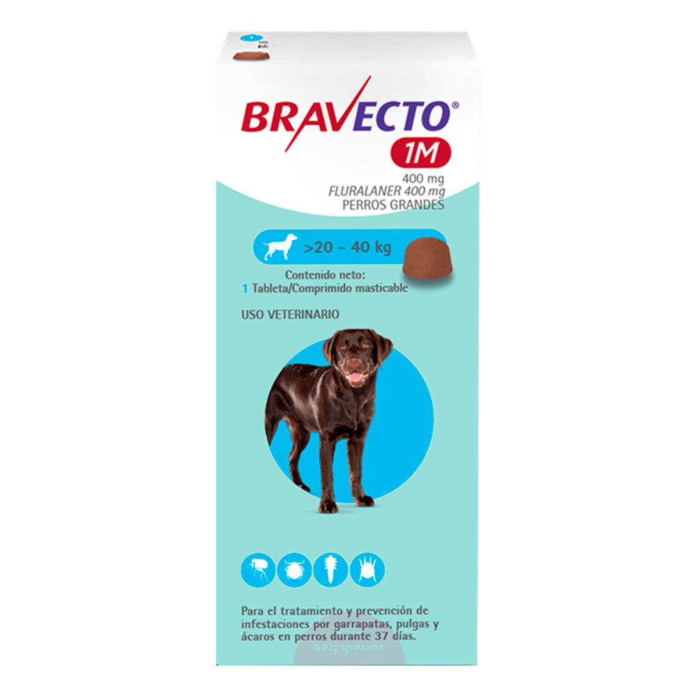 Bravecto Perros 1 Mes 20-40 Kg