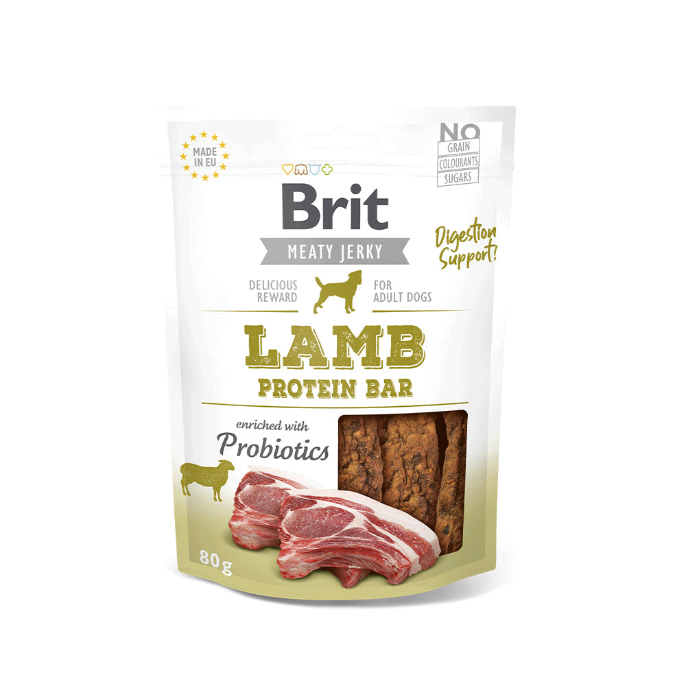Snack Brit Jerky Lamb Protein Bar Dog 80Gr