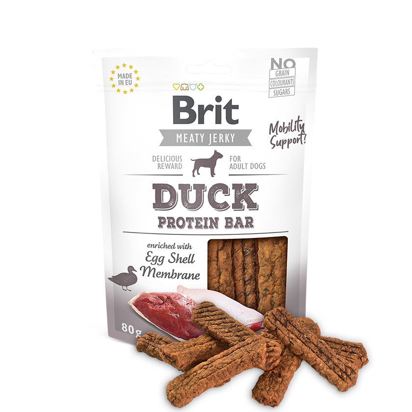 Snack Brit Jerky Duck Protein Bar Dog 80Gr
