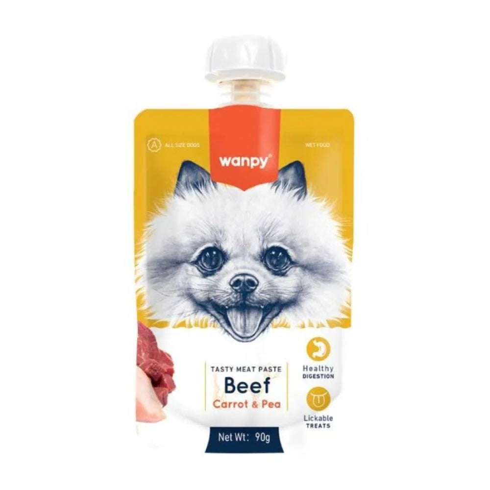 Wanpy Tasty Meat Paste Dog Beef Carrot & Pea 90