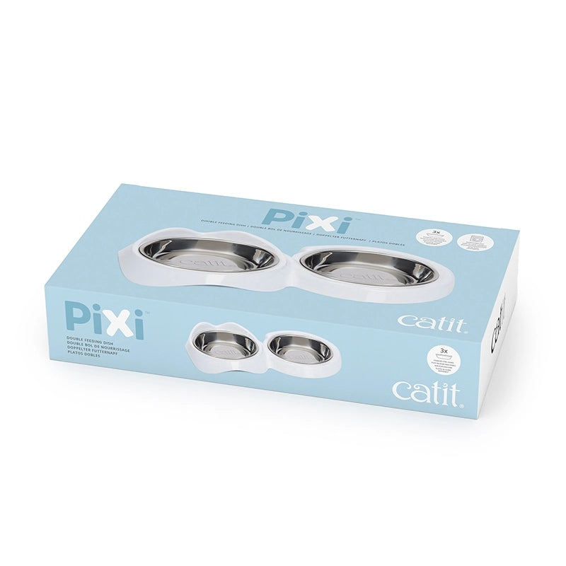 Catit Pixi Comedero Doble Borde Bajo