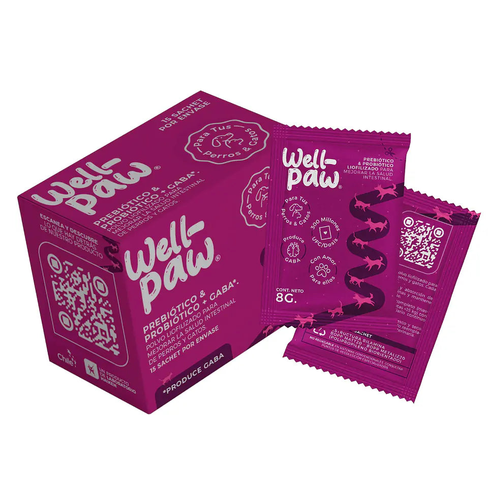 CAJA PROBIOTICO WELL PAW 8 GR X 15 UNIDADES