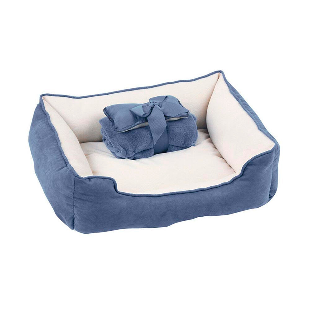 Pawise 3En1 Cama/Manta/Cojin Azul