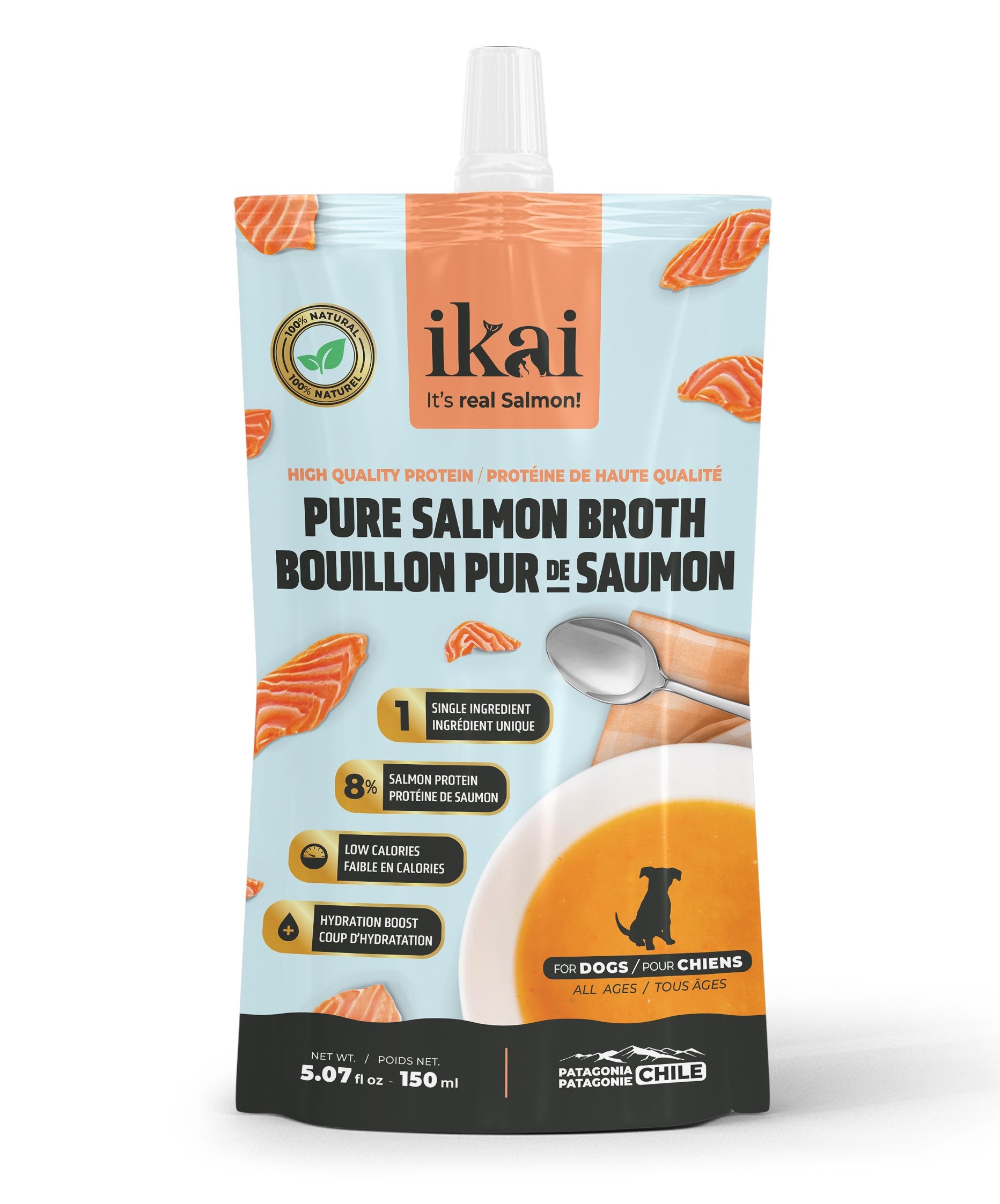 Caldo de Salmon Ikai para Perros 150 ml