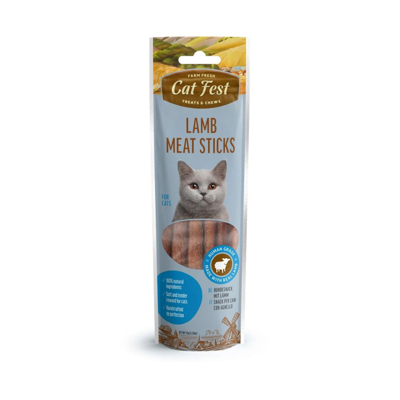 CAT FEST BARRAS DE CARNE CORDERO 45 GR