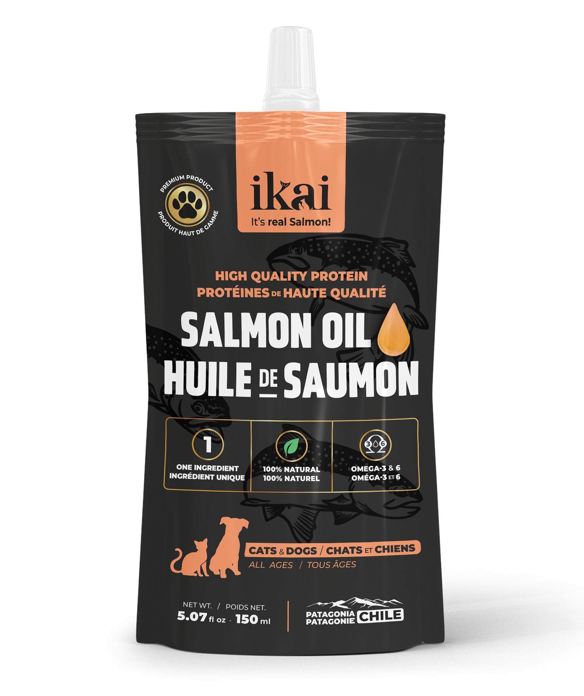 Aceite Ikai de Salmon para Perros y Gatos 150 ml