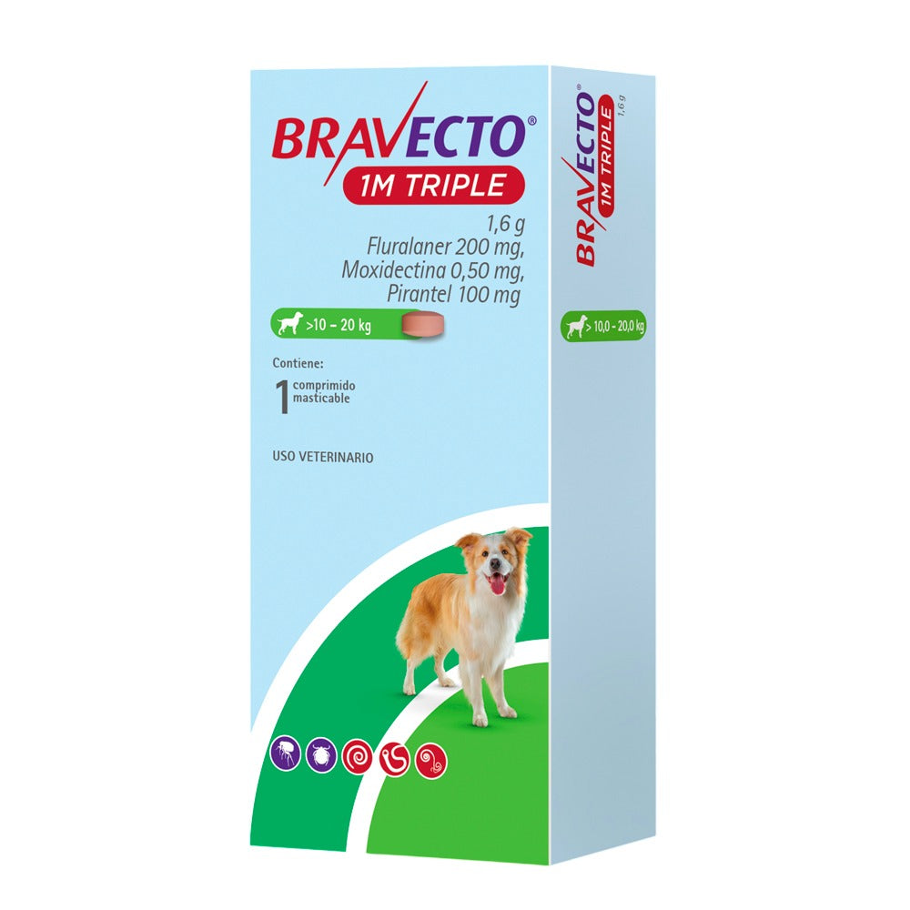BRAVECTO 1 MES TRIPLE 10 KG - 20 KG