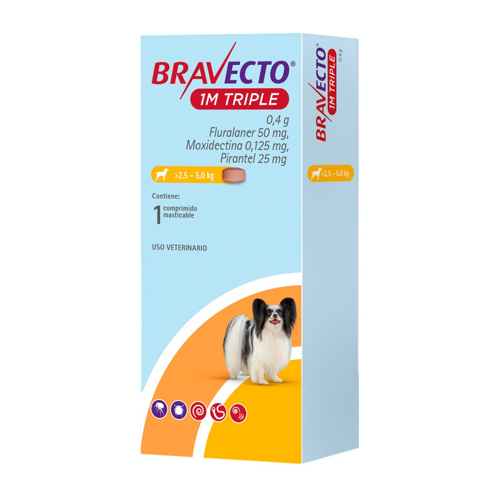 BRAVECTO 1 MES TRIPLE 2.5 KG - 5 KG