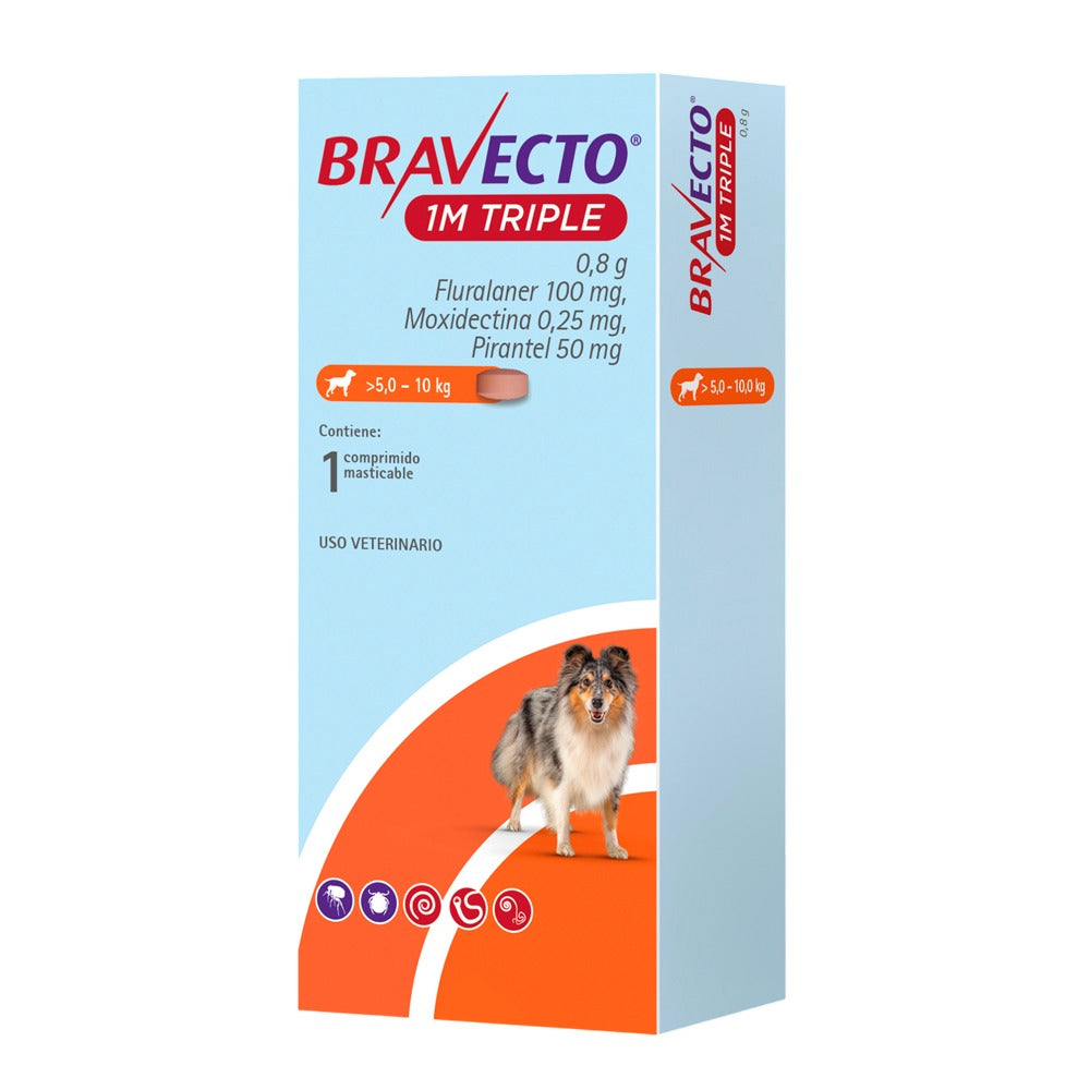 BRAVECTO 1 MES TRIPLE 5 KG - 10 KG