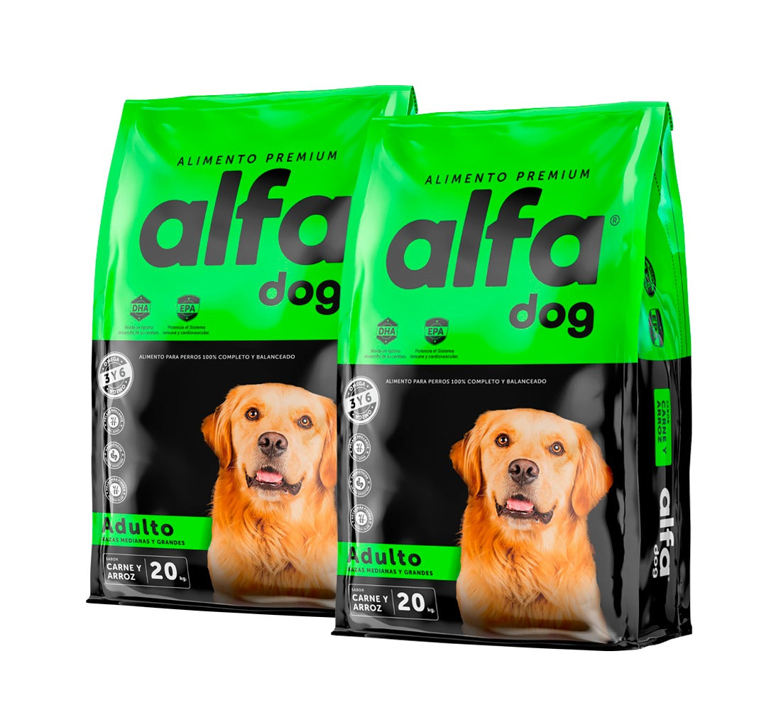PACK 2 ALFADOG PREMIUM ADULTO 20 kg