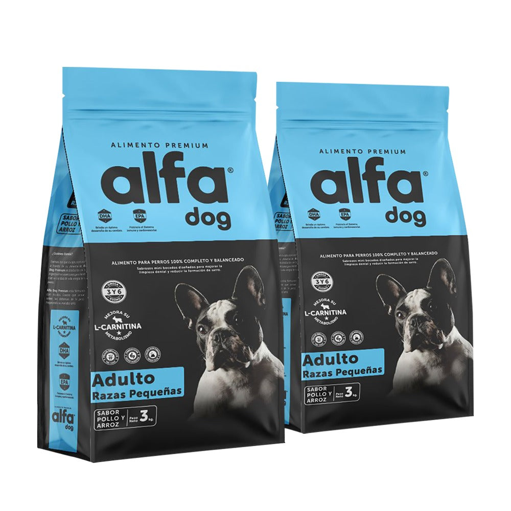 PACK 2X ALFA DOG PREMIUM ADULT RZA PEQUEÑA 3 KG