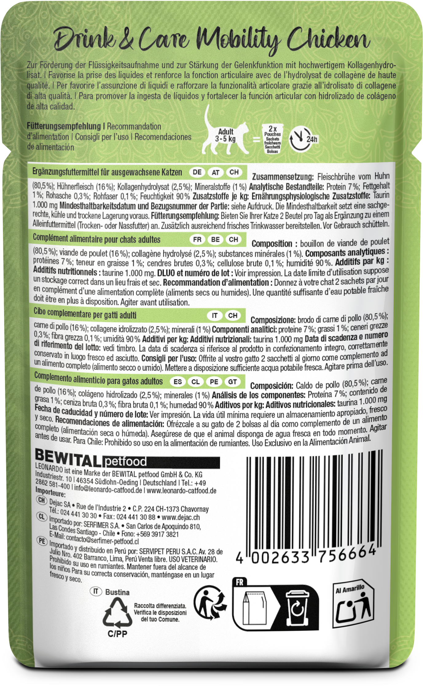 SACHET LEONARDO DRINK MOBILITY 40 GRS