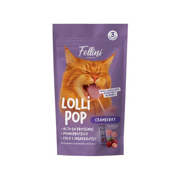SNACK FELLINI LOLLIPOP CRANBERRY 3UN