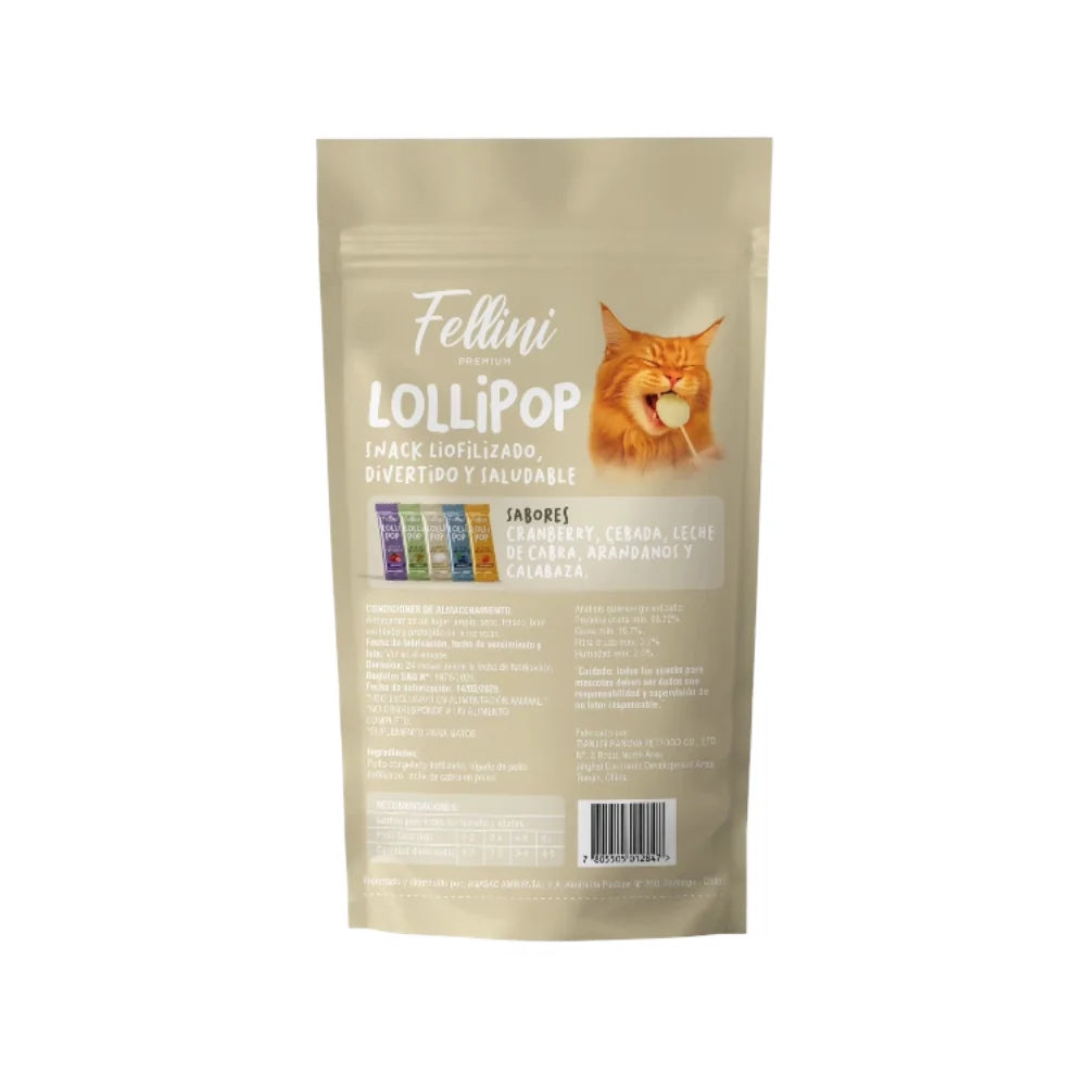 SNACK FELLINI LOLLIPOP LECHE 3UN