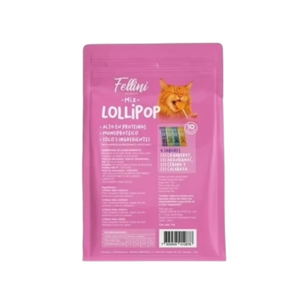 SNACK FELLINI LOLLIPOP MIX 10UN