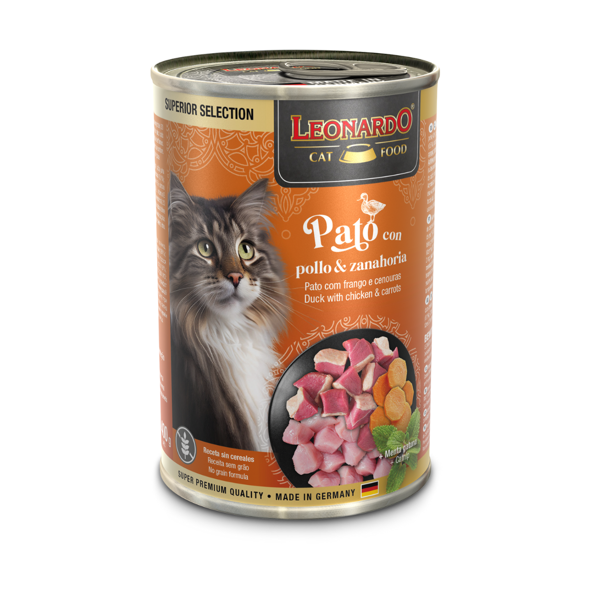 LATA LEONARDO SS PATO POLLO Y ZANAHORIA 400 GR