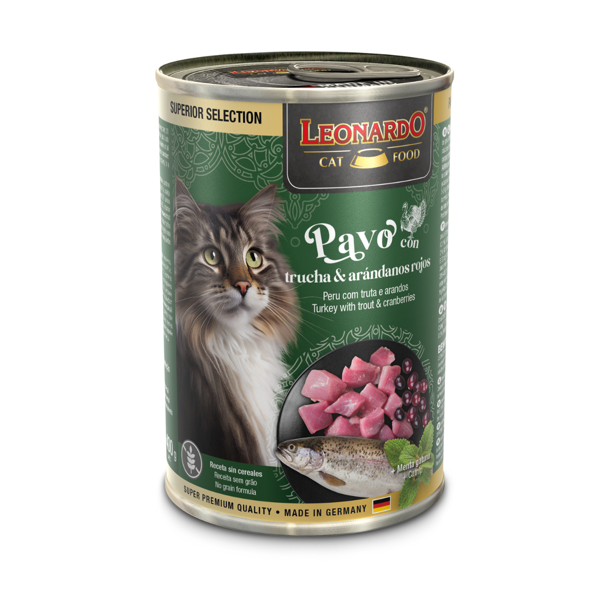 LATA LEONARDO SS PAVO TRUCHA Y ARANDANOS 400 GR