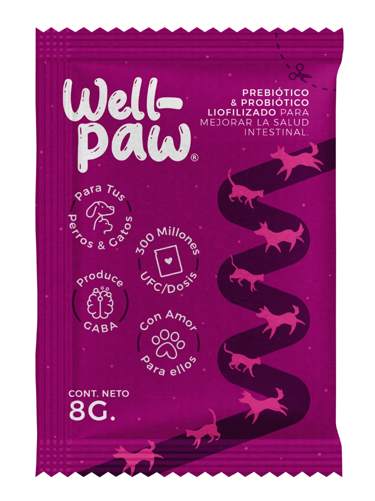 WELL PAW PROBIOTICO SACHET INDIVIDUAL 8 GR