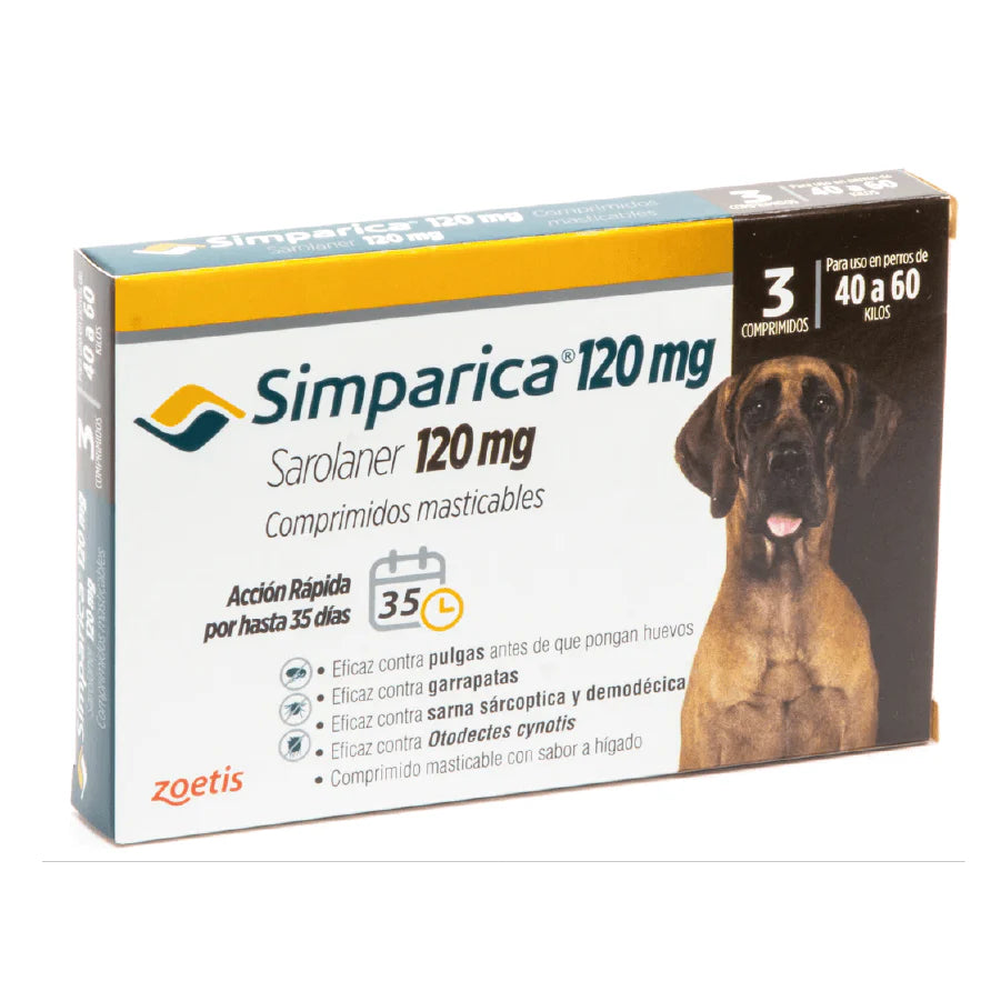 SIMPARICA 40-60 KG X 3 COMP (120MG)