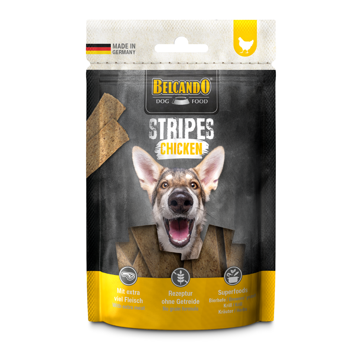 SNACK BELCANDO STRIPES POLLO 70 GR