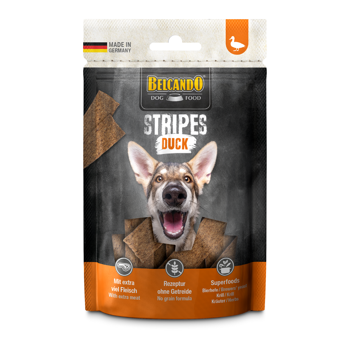SNACK BELCANDO STRIPES PATO 70 GR